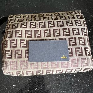 Authentic Fendi makeup bag Zucchino FF brown